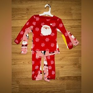 Two Pairs Of Girls Santa Pajamas Size 2T New